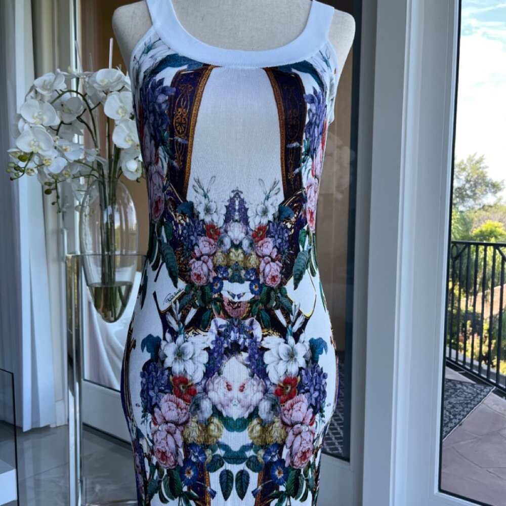 Roberto Cavalli NWOT ITALIAN Floral Print Mini Dress | Size 38 (EU)